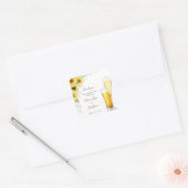 Bubbels en brouwsels Dank u Zonnebloem bruiloft Vierkante Sticker (Envelop)