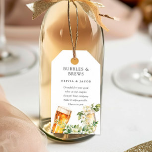 Bubbels en Brouwsels Koppels Bruiloft Cadeaulabel