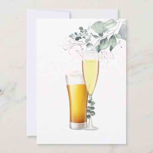 Bubbels en brouwsels Koppels Douche Uitnodiging (Achterkant)