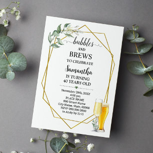 Bubbels en brouwsels Verjaardag groen goud Kaart