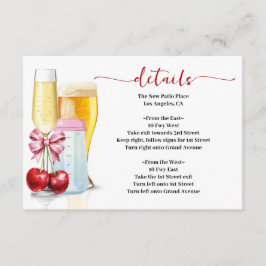 Bubbels en brouwsels voor Baby Due Cherry Baby sho Informatiekaartje