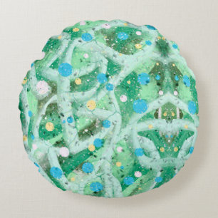 Bubbels en lijnen baby slab rond kussen