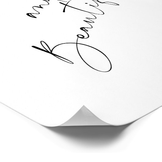 Bubbels en mooi minimalistisch script Bridal Poster (Hoek)