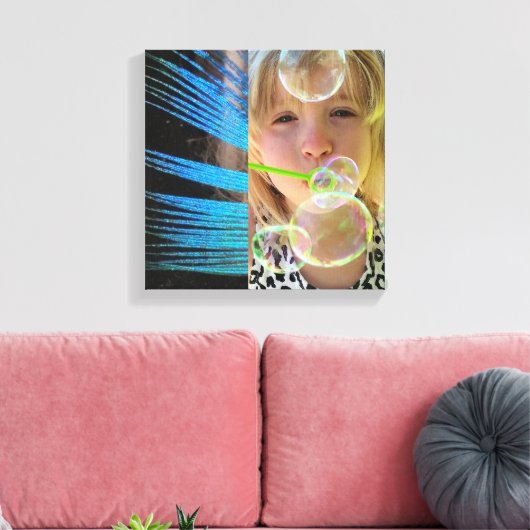 BUBBELS EN PAUWVEREN CANVAS AFDRUK (Insitu (Woonkamer))