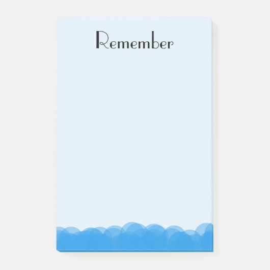 Bubbels in blauw post-it® notes (Voorkant)