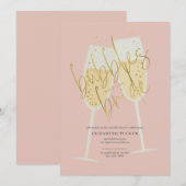 Bubbels met het Bride Champagne Vrijgezellenfeest Kaart (Voorkant / Achterkant)