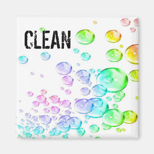 bubbels met vuile wasmachine magneet