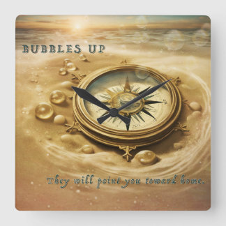 Bubbels omhoog - vierkante klok