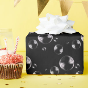 Bubbels op zwarte achtergrond cadeaupapier