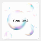 Bubbels, tekst sjabloon, personaliseren, vierkante sticker (Voorkant)