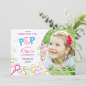Bubble Anniversaire Invitation Fête POP Anniversai (Debout devant)