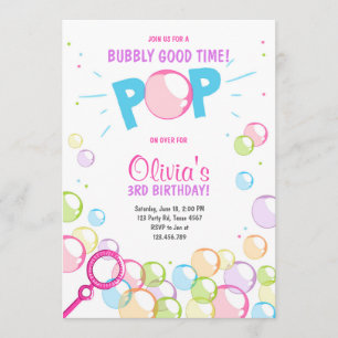 Bubble Anniversaire Invitation Fête POP Anniversai