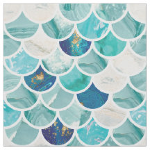 Bubble Aqua turquoise marmer mermaid fish scales