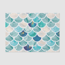 Bubble Aqua turquoise marmer mermaid fish scales