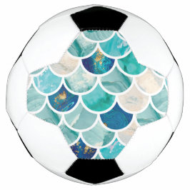 Bubble Aqua turquoise marmer mermaid fish scales Voetbal