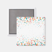 Bubble background turquoise, roodachtig-oranje magneet (Voorkant / Achterkant)