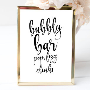 Bubble Bar 8x10 bruiloft Sign. Poster