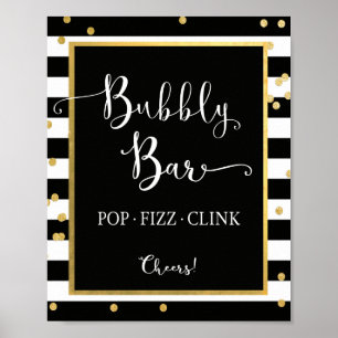 Bubble Bar Pop Fizz Clink Sign. Poster