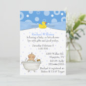Bubble Bath Baby Boy Shower Invitation Kaart (Staand voorkant)