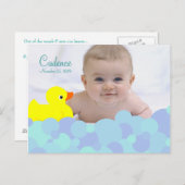 Bubble Bath Fotoaankondiging Geboorte Aankondigingskaart (Voorkant / Achterkant)