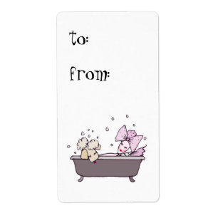 Bubble Bath, op de etiketten van de SPA-cadeautjes