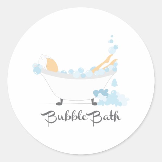 Bubble Bath Ronde Sticker (Voorkant)
