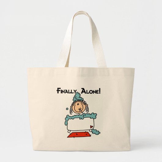 Bubble Bath Stick Figuur Tshirts and Gifts Grote Tote Bag (Voorkant)