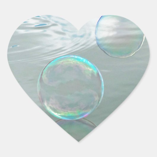 Bubble, blauw hart sticker (Voorkant)