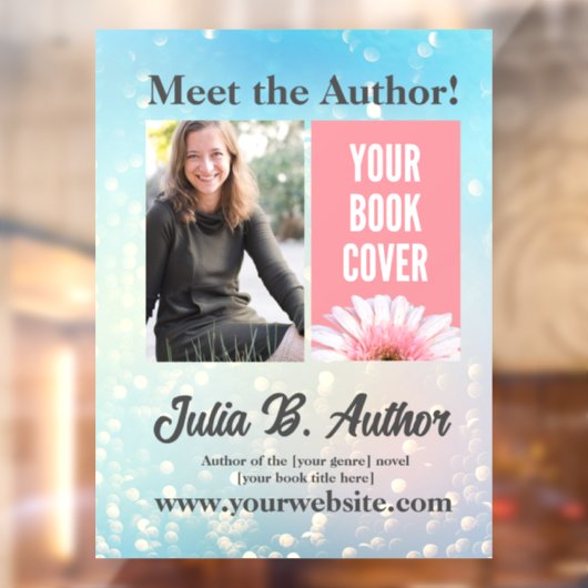 Bubble Blue Custom Auteur Boek Ondertekening Raamsticker (Vel 2)