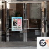 Bubble Blue Custom Auteur Boek Ondertekening Raamsticker (Kantoordeur)