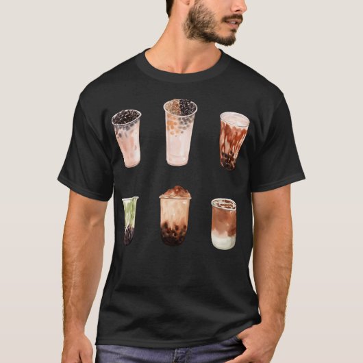Bubble Boba Milk Tea Set T-shirt (Voorkant)