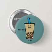 Bubble Boba Pearl Milk Tea Tapioca ballen Ronde Button 5,7 Cm (Voorkant /achterkant)