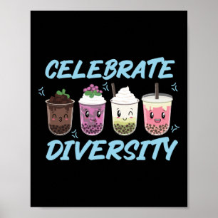 Bubble Boba Tea vieren diversiteit LGBT Pride Poster