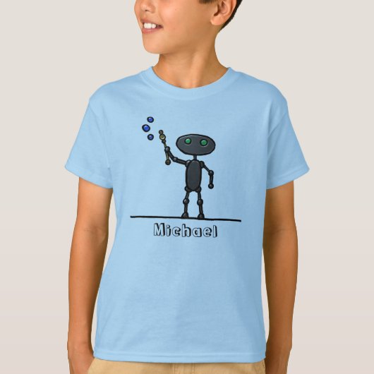 Bubble Bot Kinder T-Shirt - Gepersonaliseerd (Voorkant)