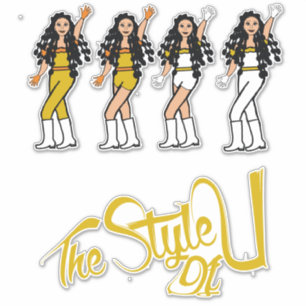 Bubble Braids Danser Stickers Geel/Wit