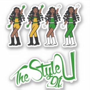 Bubble Braids Danser Stickers Groen/Geel