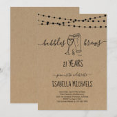 Bubble & Brews 21st Birthday Party Invitation Kaart (Voorkant / Achterkant)