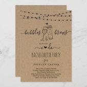 Bubble & Brews Bacherlorette Party Invitation (Devant / Derrière)