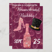 Bubble & Brunch & Glitter Roos Champagne Kaart (Voorkant / Achterkant)
