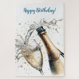 Bubble Champagne Happy Birthday Legpuzzel
