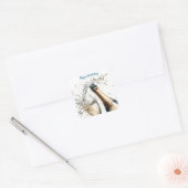 Bubble Champagne Happy Birthday Vierkante Sticker (Envelop)
