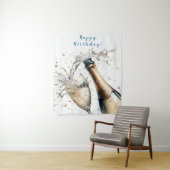 Bubble Champagne Happy Birthday Wandkleed (In situ)