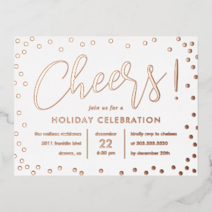 Bubble Cheer Folie Holiday Invitation Briefkaart