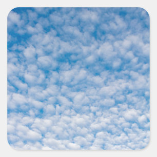 Bubble Clouds in Blue Sky Natuur Foto Mammatus Vierkante Sticker