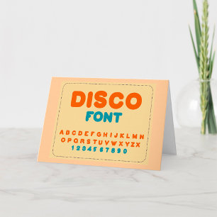 Bubble Disco Alfabet Lettertype Vet  letters Kaart