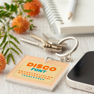 Bubble Disco Alfabet Lettertype Vet  letters Sleutelhanger