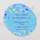 Bubble Dot Birthday Cirkel Kaart (Voorkant / Achterkant)