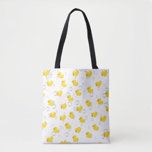 Bubble & Duck Canvas tas | Grappige zeep en loofah (Voorkant)