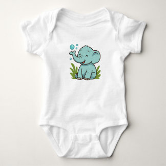 Bubble Elephant Baby T-shirt Tiny Smiles