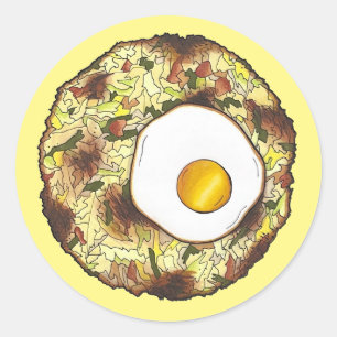 Bubble en Squeak Brunch UK British Food Cuisine Ronde Sticker
